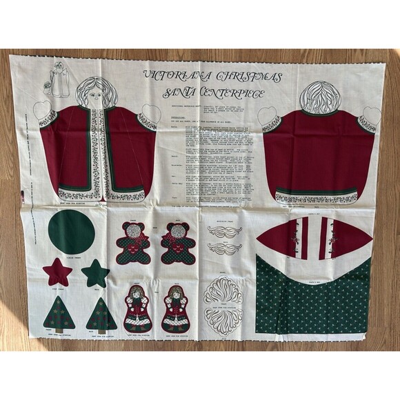 Vintage Victorian Christmas Santa Centerpiece Cut Out Pattern Cut & Sew Country - Picture 1 of 12